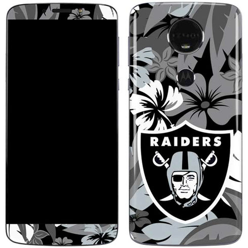 NFL Las Vegas Raiders Tropical Print Moto E5 Plus Skin