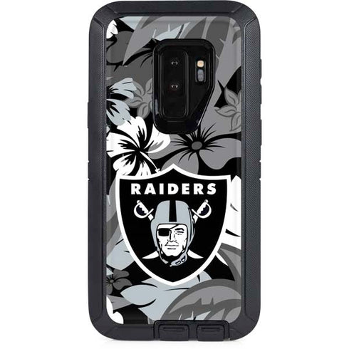 NFL Las Vegas Raiders Tropical Print Otterbox Defender Galaxy Skin