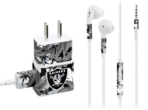 NFL Las Vegas Raiders Tropical Print Phone Charger Skin