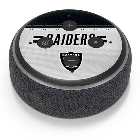 NFL Las Vegas Raiders White Striped Amazon Echo Dot Skin