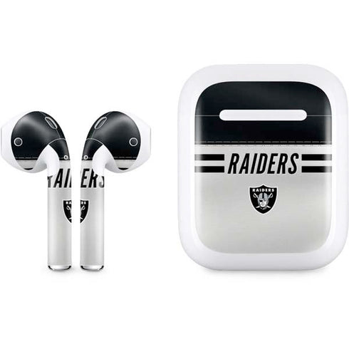 NFL Las Vegas Raiders White Striped Apple AirPods Skin