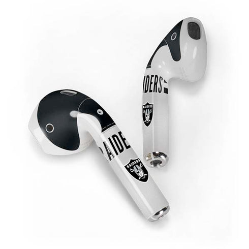 NFL Las Vegas Raiders White Striped Apple AirPods Skin