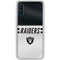 NFL Las Vegas Raiders White Striped Galaxy A10e Clear Case