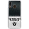 NFL Las Vegas Raiders White Striped Galaxy A20 Clear Case