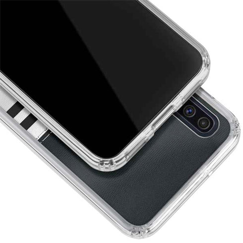 NFL Las Vegas Raiders White Striped Galaxy A50 Clear Case