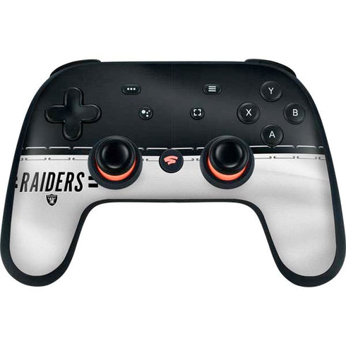 NFL Las Vegas Raiders White Striped Google Stadia Controller Skin