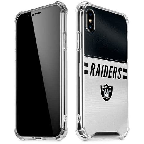 NFL Las Vegas Raiders White Striped iPhone X/XS Clear Case