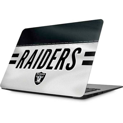 NFL Las Vegas Raiders White Striped Apple MacBook Skin