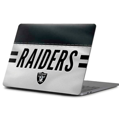 NFL Las Vegas Raiders White Striped Apple MacBook Pro 13-inch Skin