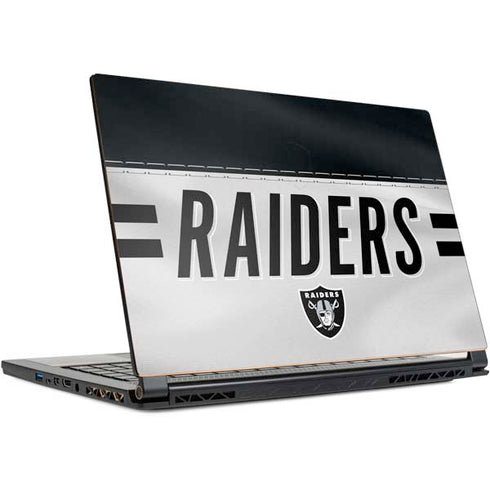 NFL Las Vegas Raiders White Striped MSI GS65 Stealth Laptop Skin