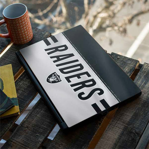 NFL Las Vegas Raiders White Striped MSI GS65 Stealth Laptop Skin