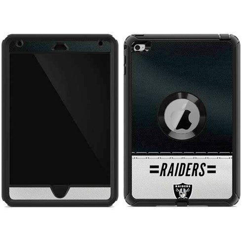 NFL Las Vegas Raiders White Striped Otterbox Defender iPad Skin