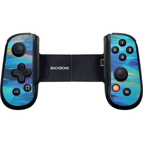 Ocean Blue Brush Stroke by Etta Vee Backbone One for iPhone Game Controller Skin