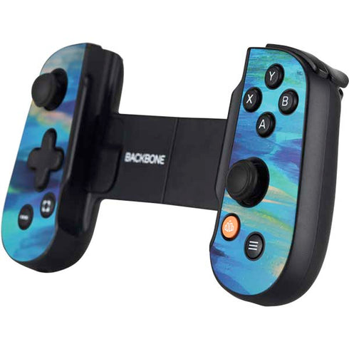 Ocean Blue Brush Stroke by Etta Vee Backbone One for iPhone Game Controller Skin