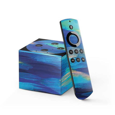 Etta Vee Ocean Blue Brush Stroke Fire TV Cube Skin