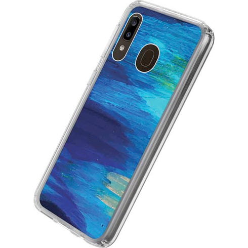 Etta Vee Ocean Blue Brush Stroke Galaxy A20 Clear Case