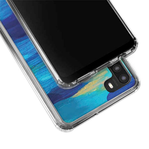 Etta Vee Ocean Blue Brush Stroke Galaxy A21 Clear Case