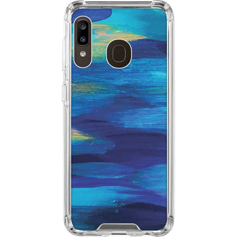 Etta Vee Ocean Blue Brush Stroke Galaxy A30 Clear Case