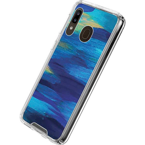 Etta Vee Ocean Blue Brush Stroke Galaxy A30 Clear Case