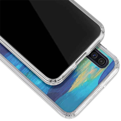 Etta Vee Ocean Blue Brush Stroke Galaxy A50 Clear Case