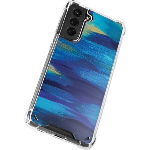 Etta Vee Ocean Blue Brush Stroke Galaxy S21 5G Clear Case