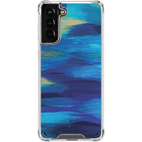 Etta Vee Ocean Blue Brush Stroke Galaxy S21 Plus 5G Clear Case
