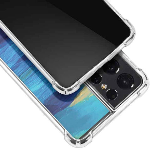 Etta Vee Ocean Blue Brush Stroke Galaxy S21 Ultra 5G Clear Case