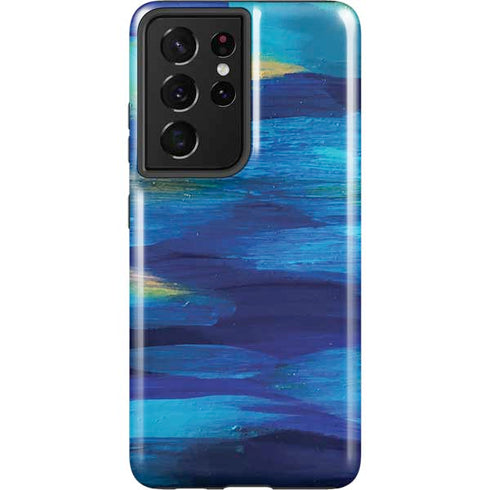 Etta Vee Ocean Blue Brush Stroke Galaxy S21 Ultra 5G Pro Case