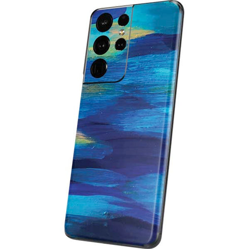 Etta Vee Ocean Blue Brush Stroke Galaxy S21 Ultra 5G Skin