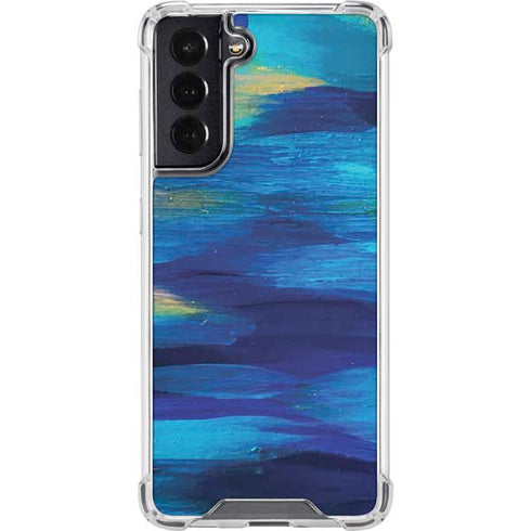 Etta Vee Ocean Blue Brush Stroke Galaxy S22 Clear Case