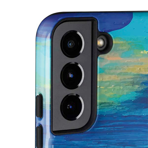 Etta Vee Ocean Blue Brush Stroke Galaxy S22 Plus Pro Case