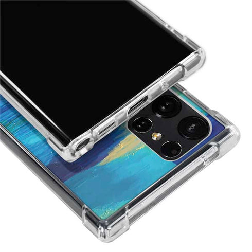 Etta Vee Ocean Blue Brush Stroke Galaxy S22 Ultra Clear Case