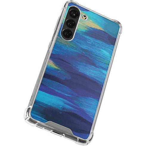 Etta Vee Ocean Blue Brush Stroke Galaxy S23 Plus Clear Case