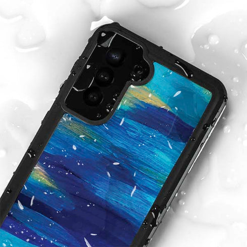 Etta Vee Ocean Blue Brush Stroke Galaxy S23 Plus Waterproof Case