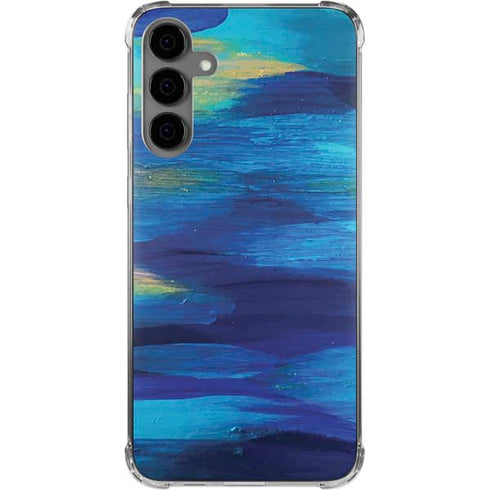 Ocean Blue Brush Stroke by Etta Vee Galaxy S24 Plus Clear Case