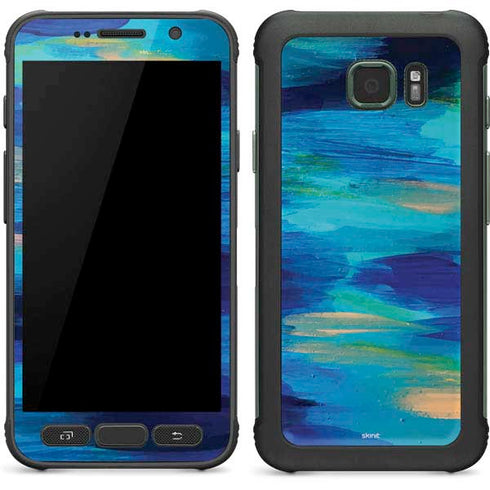Etta Vee Ocean Blue Brush Stroke Galaxy S7 Active Skin