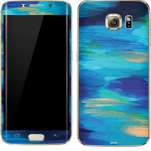 Etta Vee Ocean Blue Brush Stroke Galaxy S7 Edge Skin