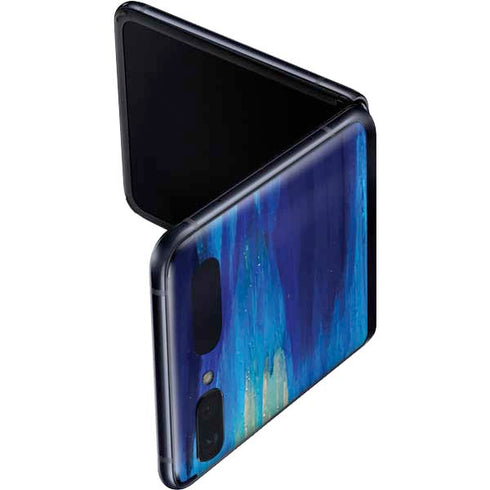 Etta Vee Ocean Blue Brush Stroke Galaxy Z Flip Skin