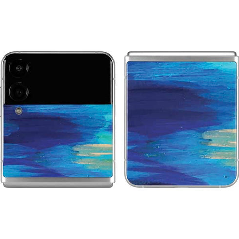 Etta Vee Ocean Blue Brush Stroke Galaxy Z Flip4 5G Skin