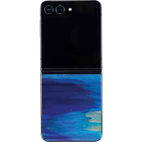 Ocean Blue Brush Stroke by Etta Vee Galaxy Z Flip5 5G Skin