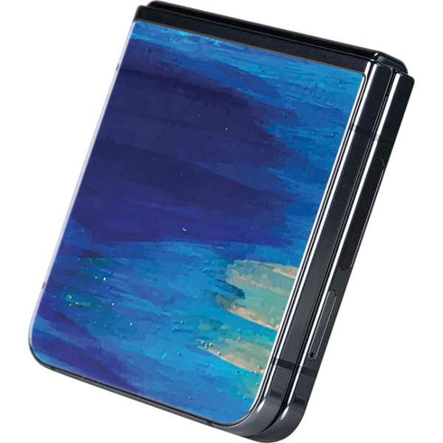 Ocean Blue Brush Stroke by Etta Vee Galaxy Z Flip5 5G Skin