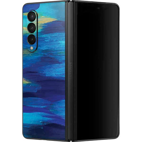 Etta Vee Ocean Blue Brush Stroke Galaxy Z Fold3 5G Skin