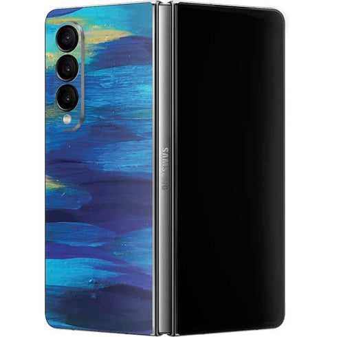 Etta Vee Ocean Blue Brush Stroke Galaxy Z Fold4 5G Skin