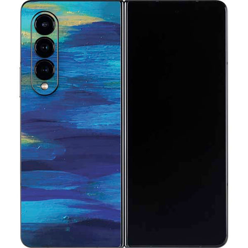 Etta Vee Ocean Blue Brush Stroke Galaxy Z Fold4 5G Skin