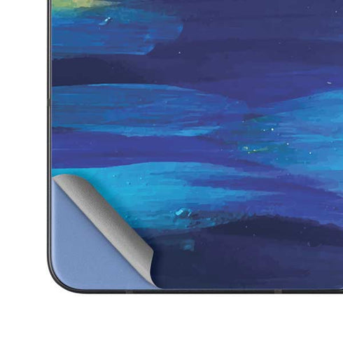 Ocean Blue Brush Stroke by Etta Vee Galaxy Z Fold5 5G Skin