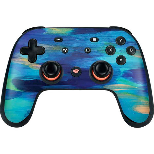 Etta Vee Ocean Blue Brush Stroke Google Stadia Controller Skin
