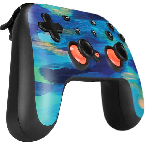 Etta Vee Ocean Blue Brush Stroke Google Stadia Controller Skin