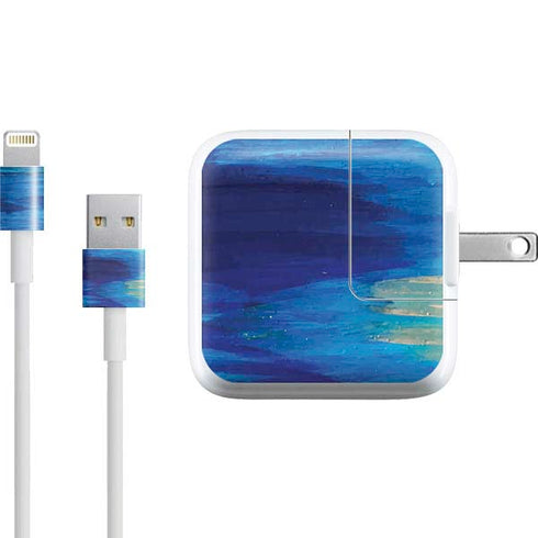 Etta Vee Ocean Blue Brush Stroke iPad Charger (10W USB) Skin