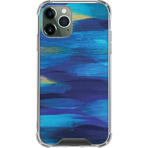 Ocean Blue Brush Stroke by Etta Vee iPhone 11 Pro Max Clear Case