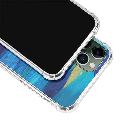 Ocean Blue Brush Stroke by Etta Vee iPhone 11 Pro Max Clear Case